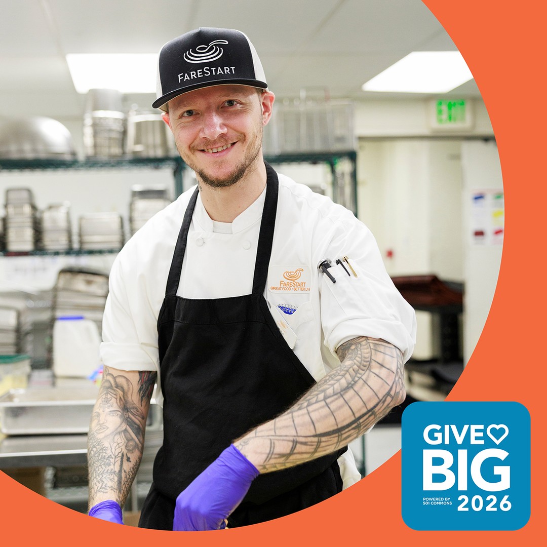 Early giving for GiveBIG 2026 has begun. Every day at FareStart, students show up ready to rebuild their lives. With consistent access to training, guidance and support, they gain the skills and confidence to move forward.

- $5 provides a student with lunch
- $20 means a student who needs clothes for an interview can go shopping
- $40 ensures a student has access to reliable transportation to get to class

Your support helps build momentum from the very beginning of GiveBIG. Donate today by clicking on the GiveBIG link in bio.

#GiveBIG #FareStart #TransformingLives