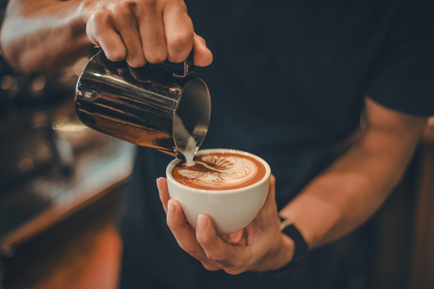 Impressive latte art skills on display at the FareStart Café