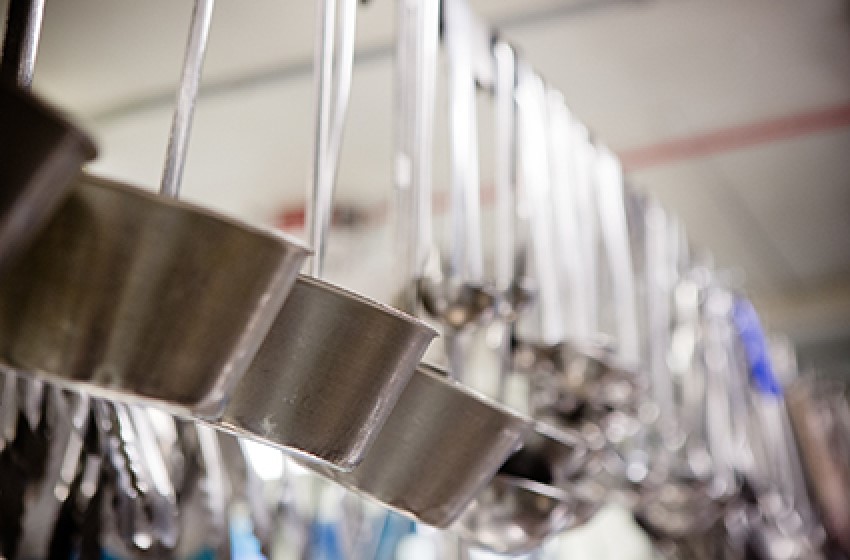 Ladles lined up in the FareStart kitchen