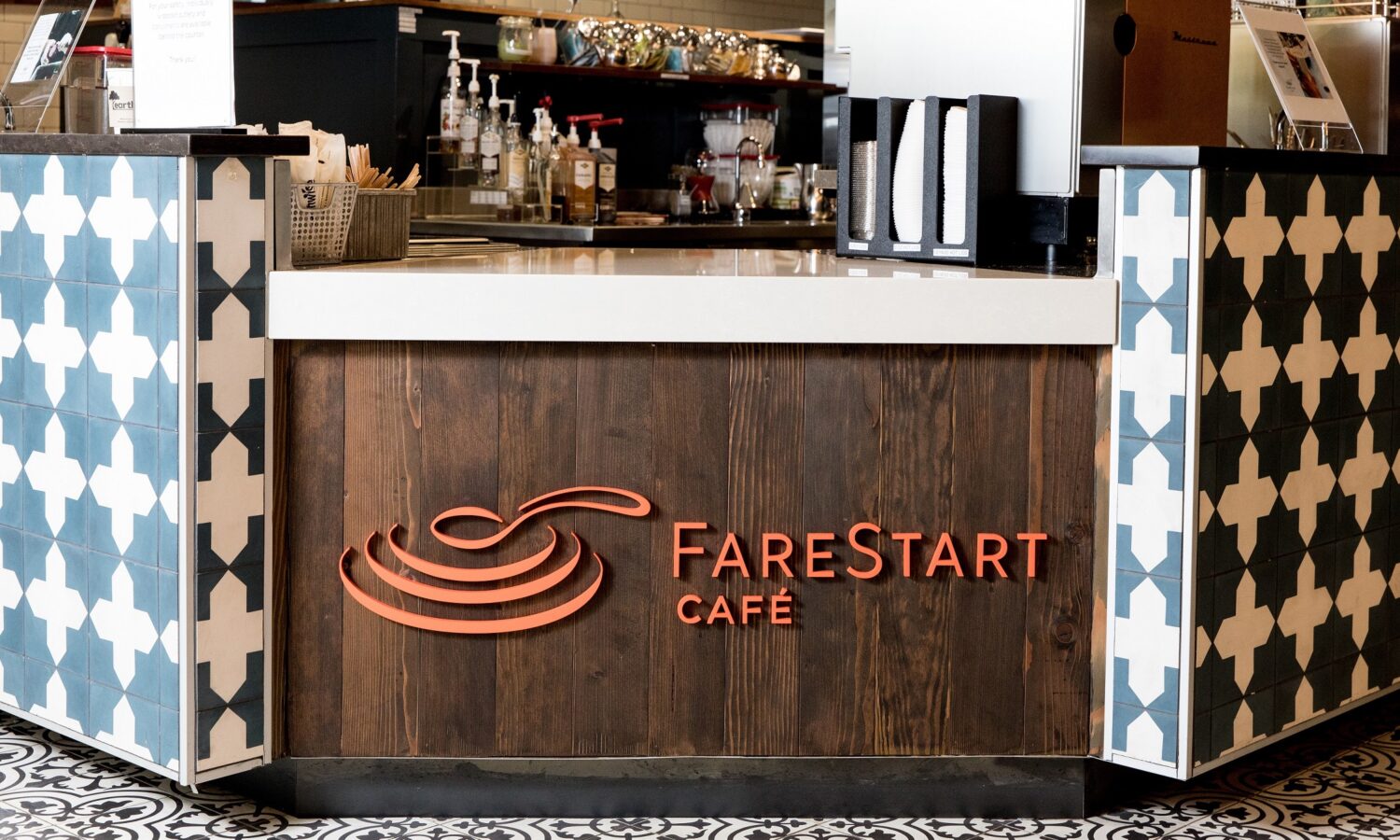 Coffee counter at the FareStart Café in South Lake Union