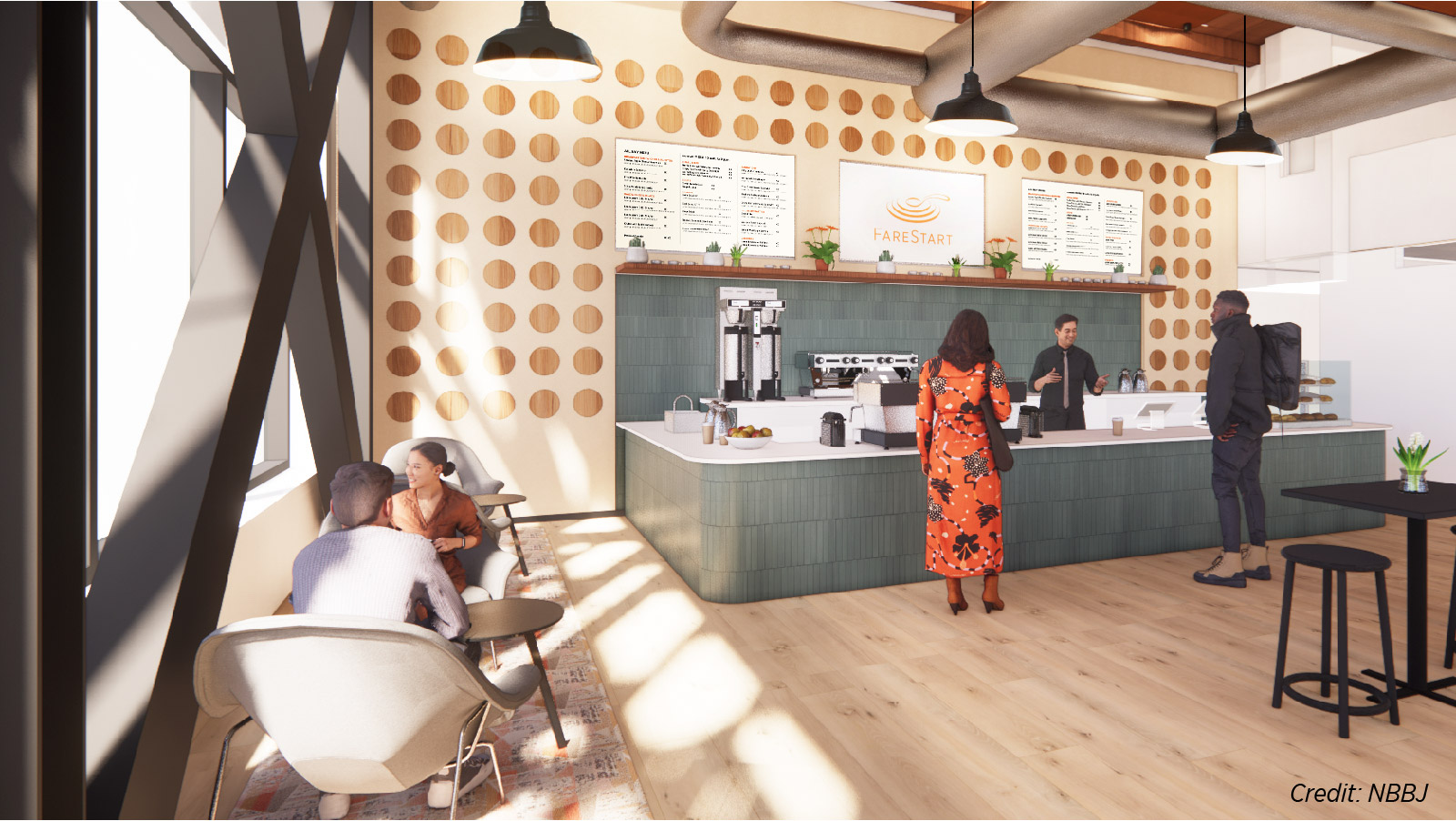 Drawing of FareStart Restaurant remodel service counter