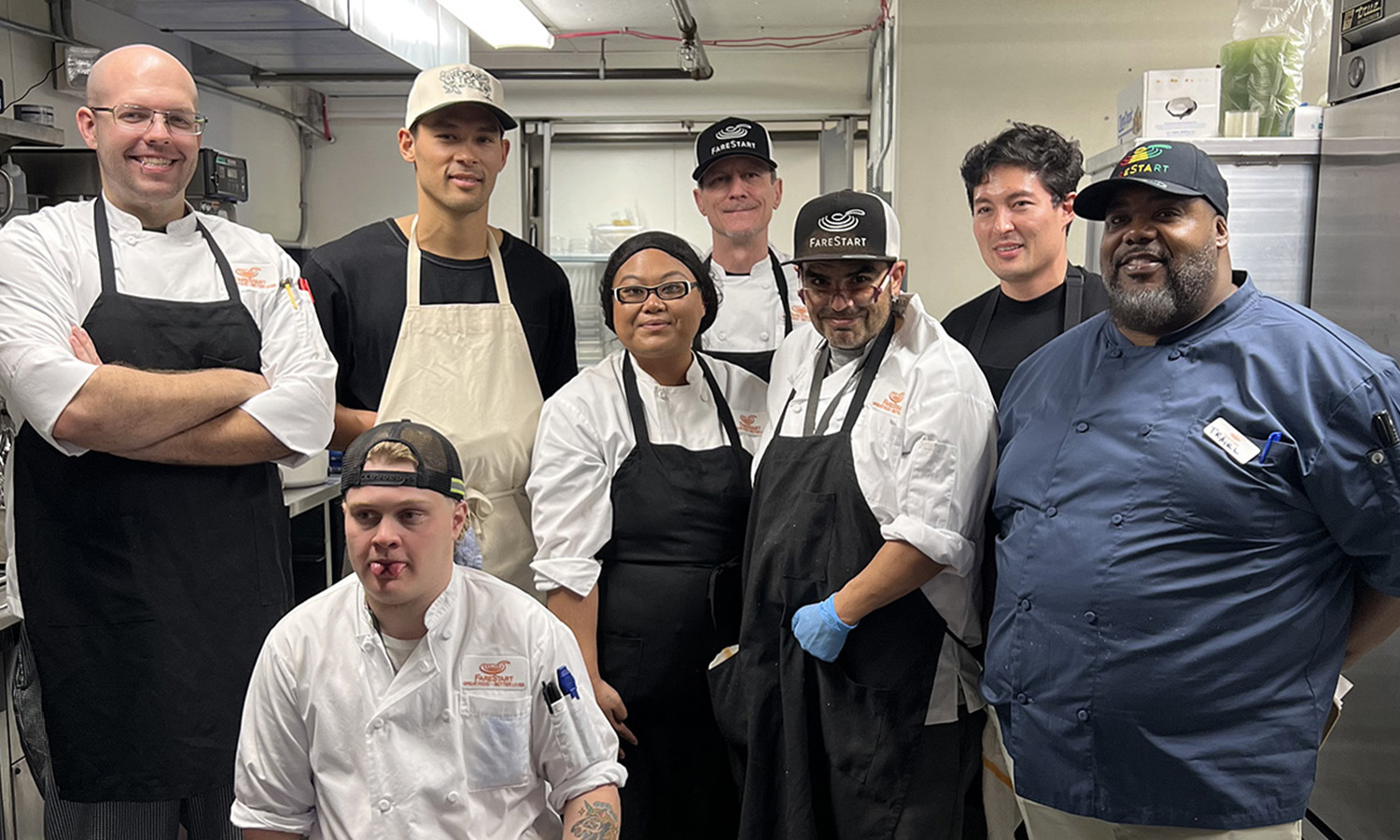 Jason (left) at Guest Chef Night with Victor Steinbrueck