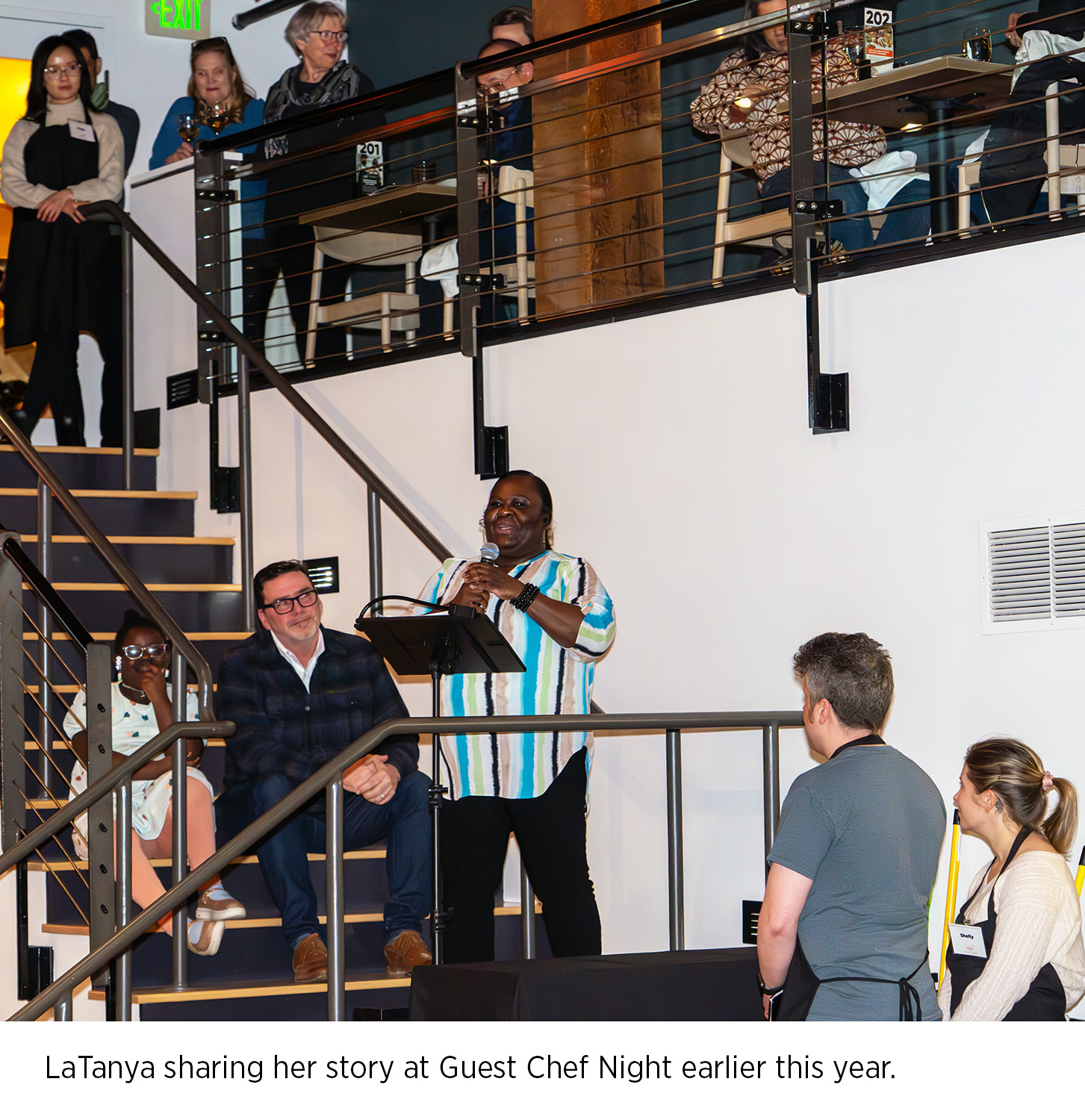 LaTanya sharing her story at Guest Chef Night in 2025