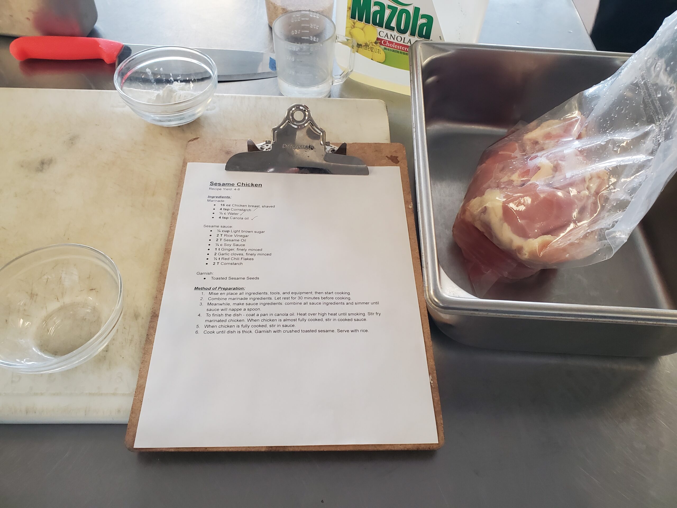 Sesame Chicken Kitchen Prep Station