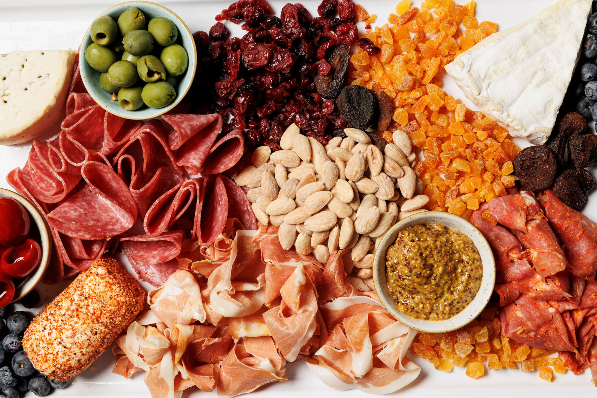 I board of meats, cheese, olives and dips